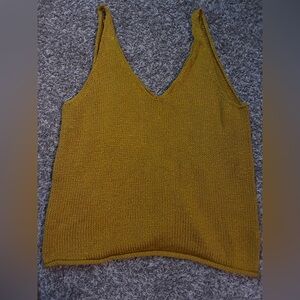 H&M Mustard Yellow Knit Tank Top size small